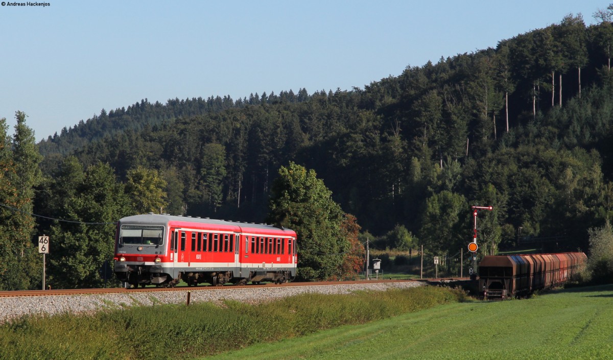 628 546-4 als  RB 22852 (Aulendorf-Friedrichshafen Hafen) bei Ro�berg 4.9.13