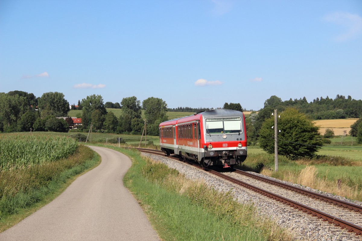 628 559 als S(A) 29331 (Altomünster - Dachau Bahnhof) zwischen Altomünster und Kleinberghofen am 17.08.13