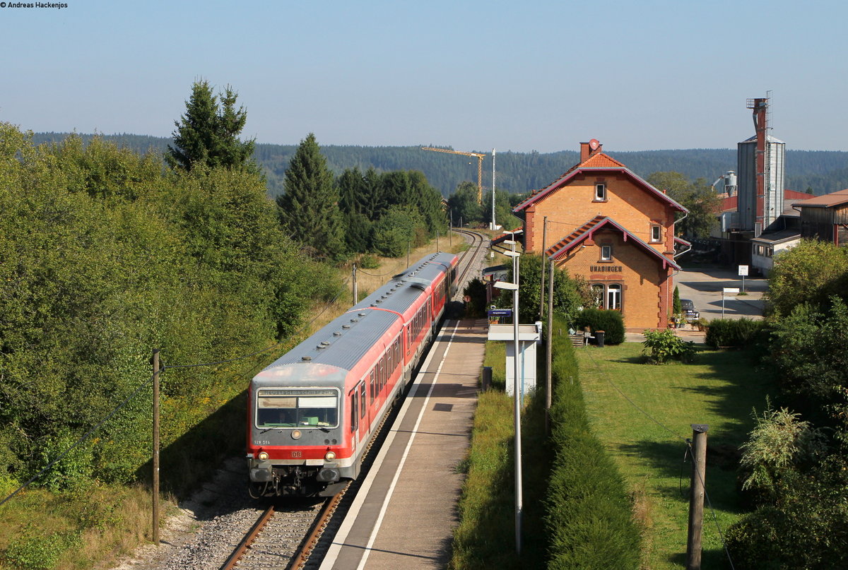 628 564-6 und 628 428-4 als IRE 3220 (Ulm Hbf-Neustadt(Schwarzw)) in Unadingen 24.9.16