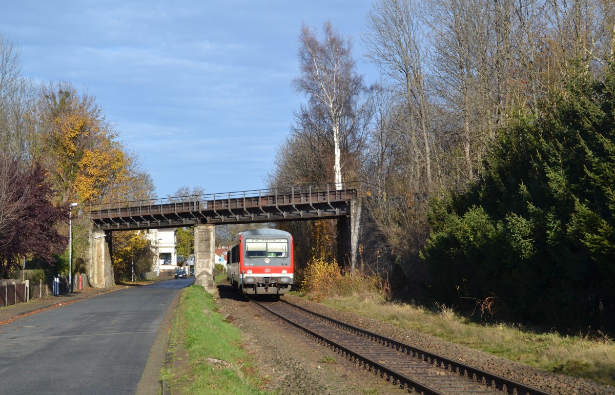 628 601 als RB 14254 Braunschweig Hbf - Bad Harzburg am 23.11.2014 kurz vor dem Zielbahnhof