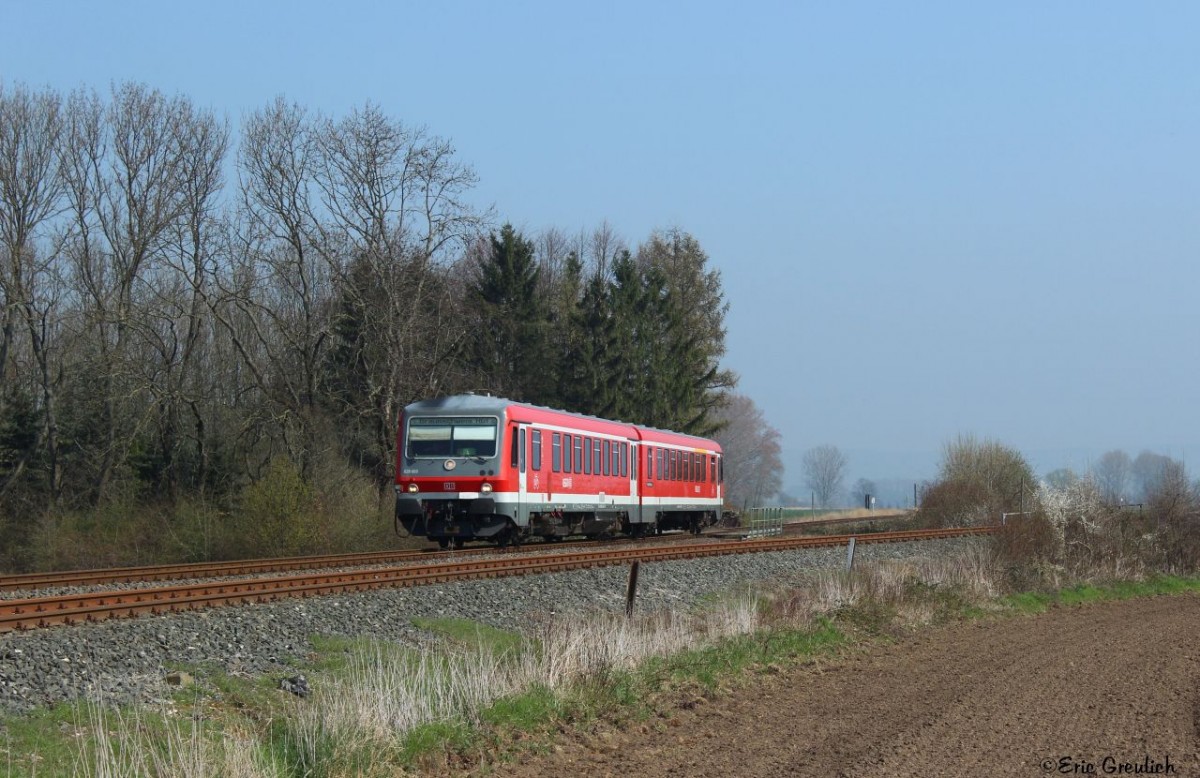 628 603 am frühen Vormittag des 29.03.14. bei Wendessen mit einer RB von Schöppenstedt nach Braunschweig.