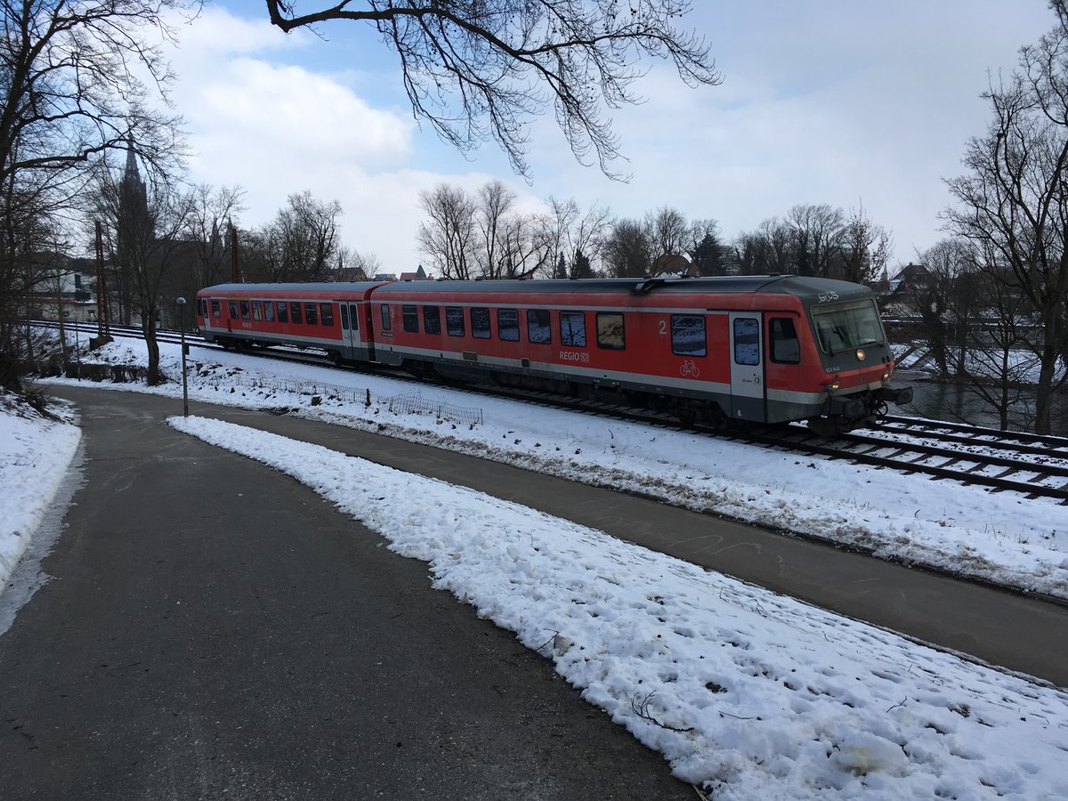 628 648 als Rb von Ulm nach Biberach am 26.02.2018 kurz nach Ulm hbf.