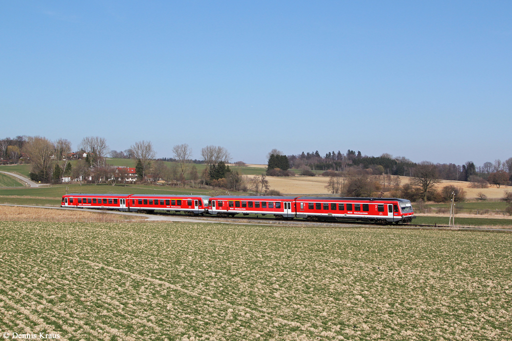 628 649 und 628 630 am 11.03.2014 bei Kleinberghofen. (Strecke Dachau ࠓ Altomünster).