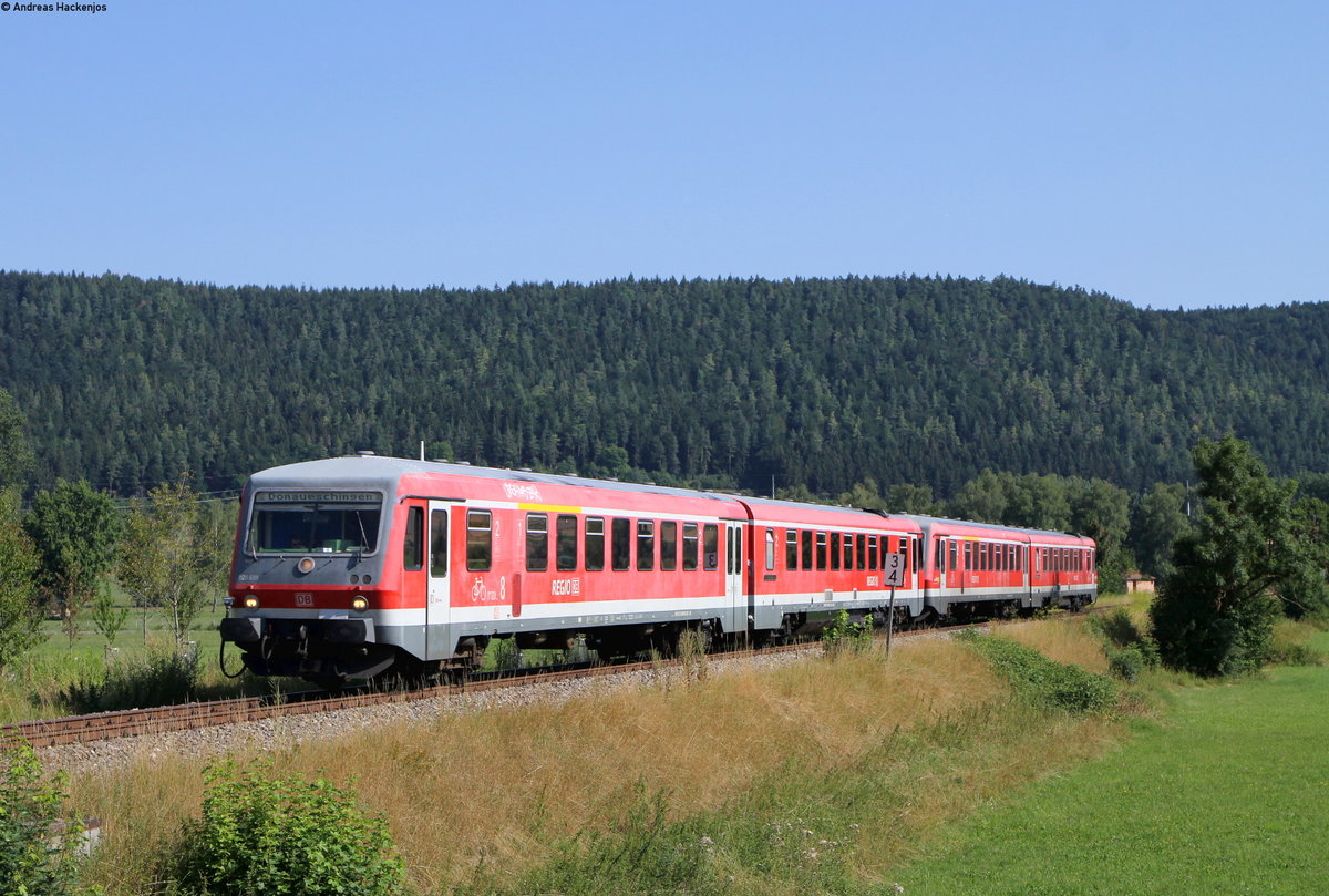 628 698-2 und 628 518-2 als RE 22306 (Ulm Hbf-Donaueschingen) bei Tuttlingen 4.8.19