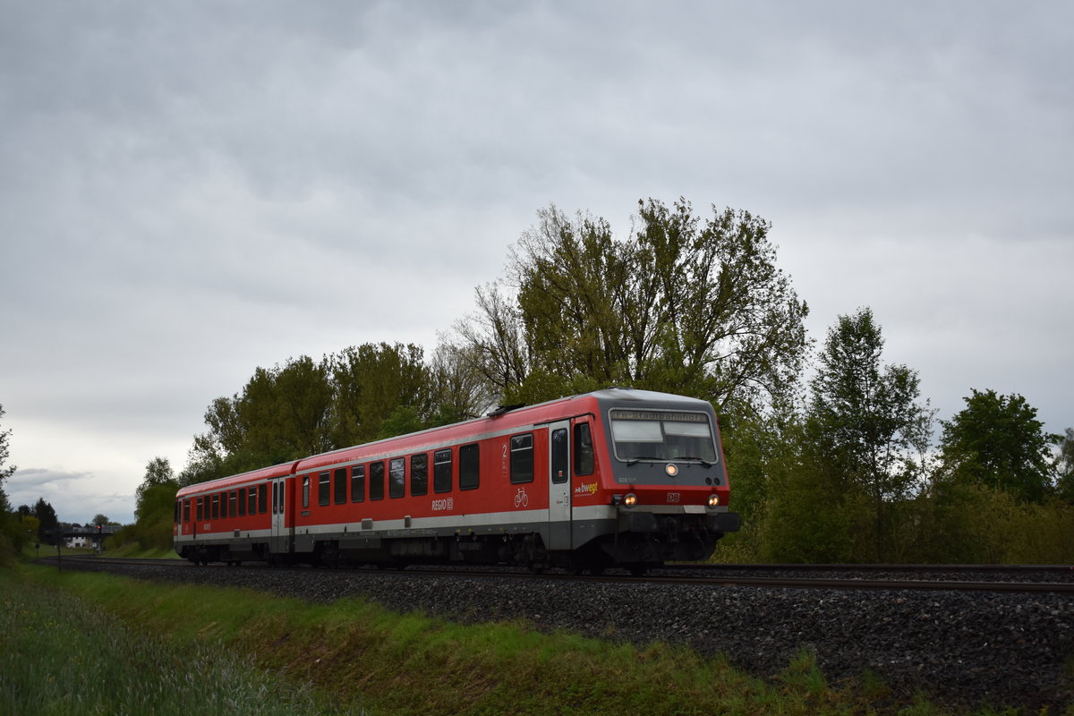 628 904 als RE nach Friedrichshafen Stadt, Mai 2019 Aulendorf