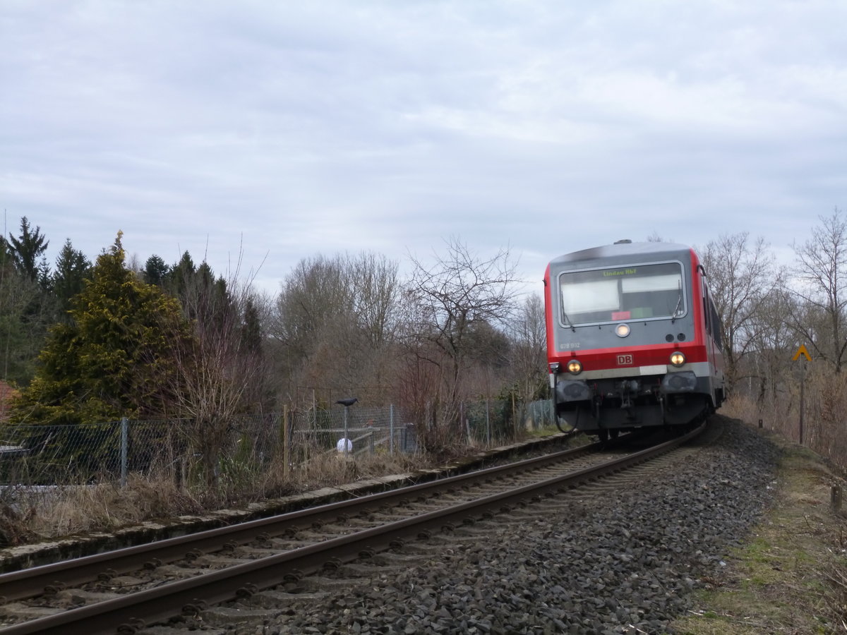629 002 als RB nach Lindau Hbf, Wagen(Allg) März 2017