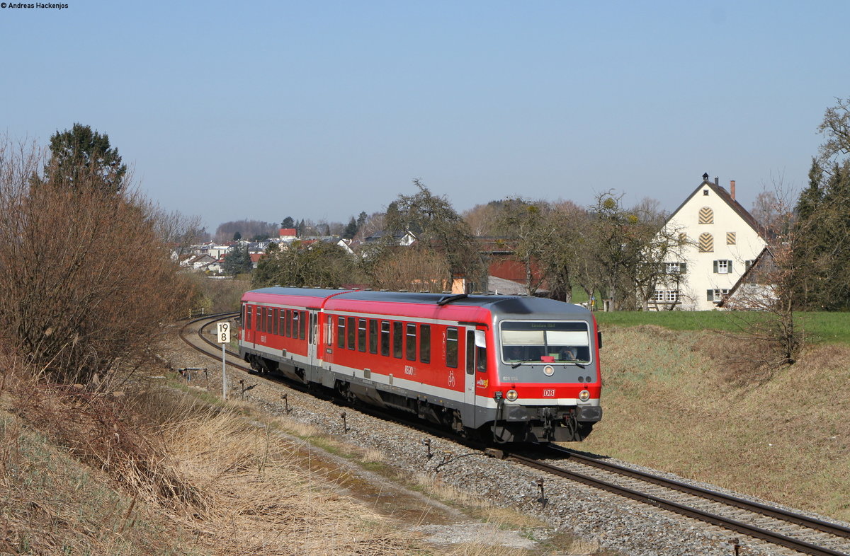 629 004-2 als RB 22713 (Friedrichshafen Stadt-Lindau Hbf) bei Enzisweiler 30.3.19