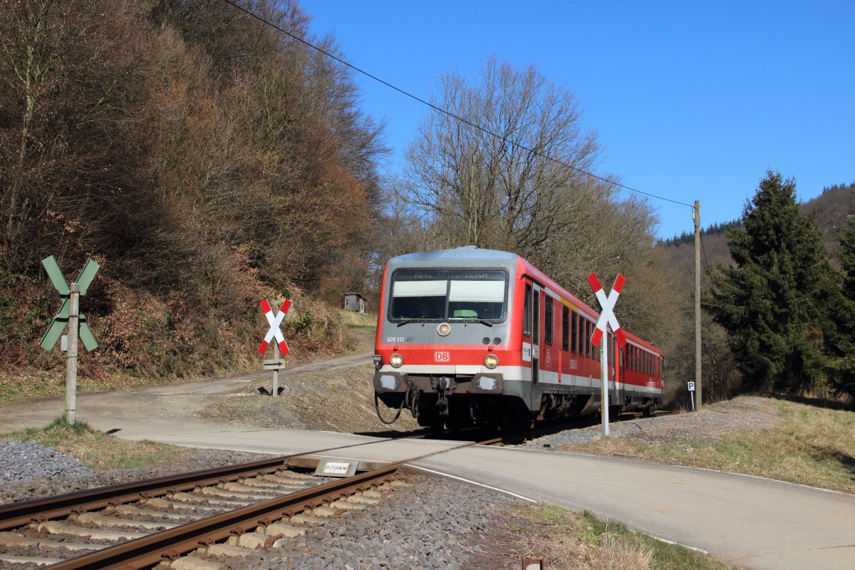 629 313 als RB 12424 (Andernach - Kaisersesch) bei Urmersbach am 09.03.14