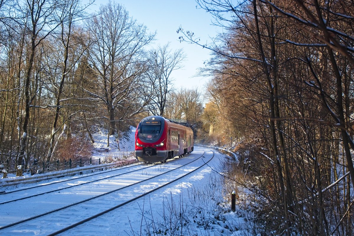 632 608 als RB 53 kurz vor dem Schwerter Tunnel in Dortmund-Aplerbeck (13.02.2021) 