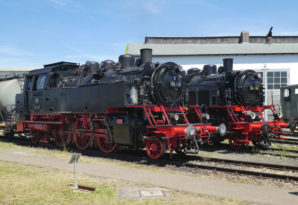 64 419 und 64 094 am 02.06.19 im Bayerischen Eisenbahnmuseum, Nördlingen.