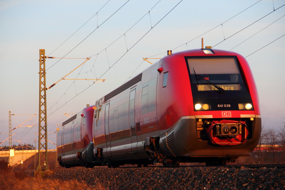 641 028 DB Regio bei Reundorf am 05.01.2015.