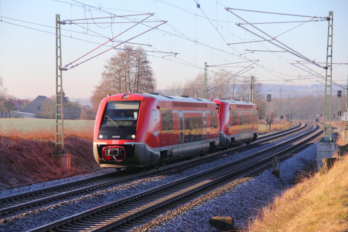 641 029 DB Regio bei Staffelstein am 24.02.2014.