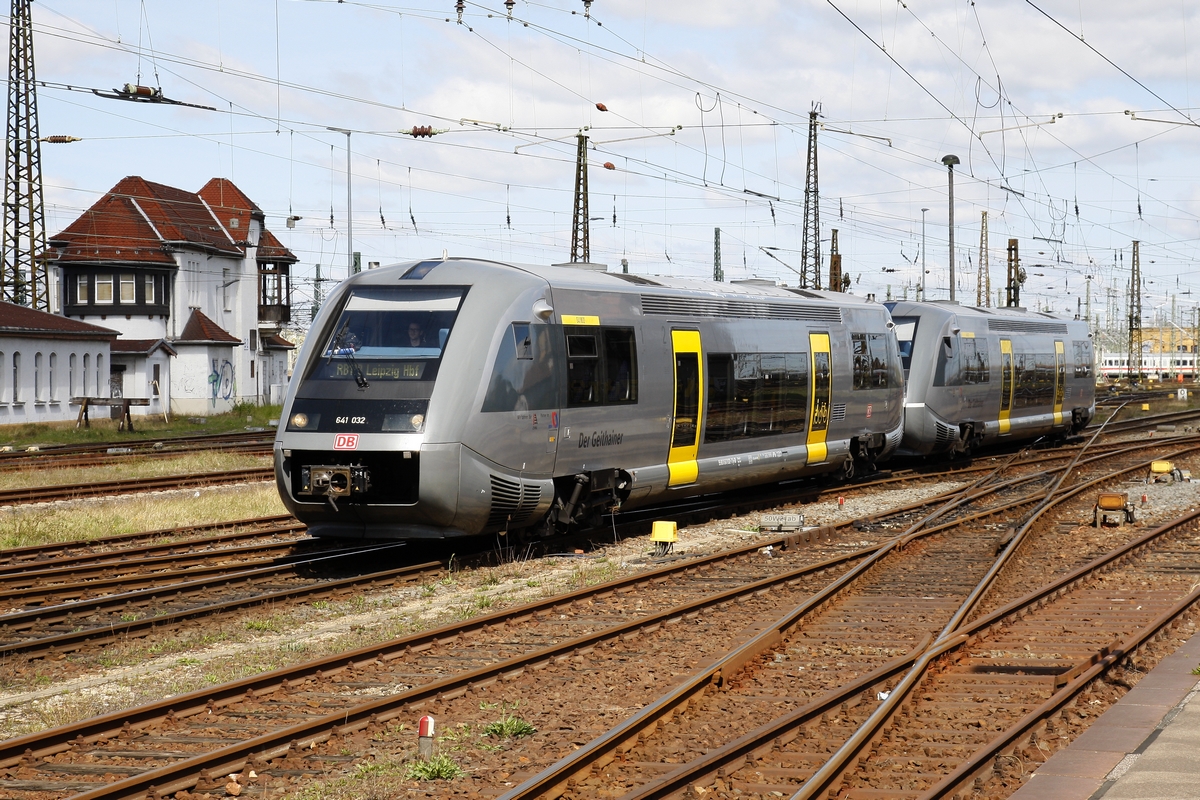 641 032 und 641 027 bei der Einfahrt nach Leipzig Hbf am 16.04.2022