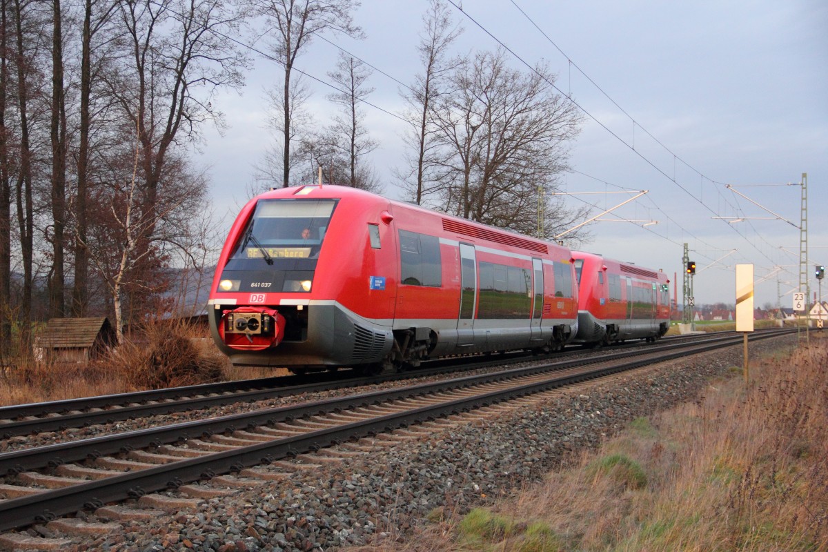 641 034 DB Regio bei Staffelstein am 09.01.2014.