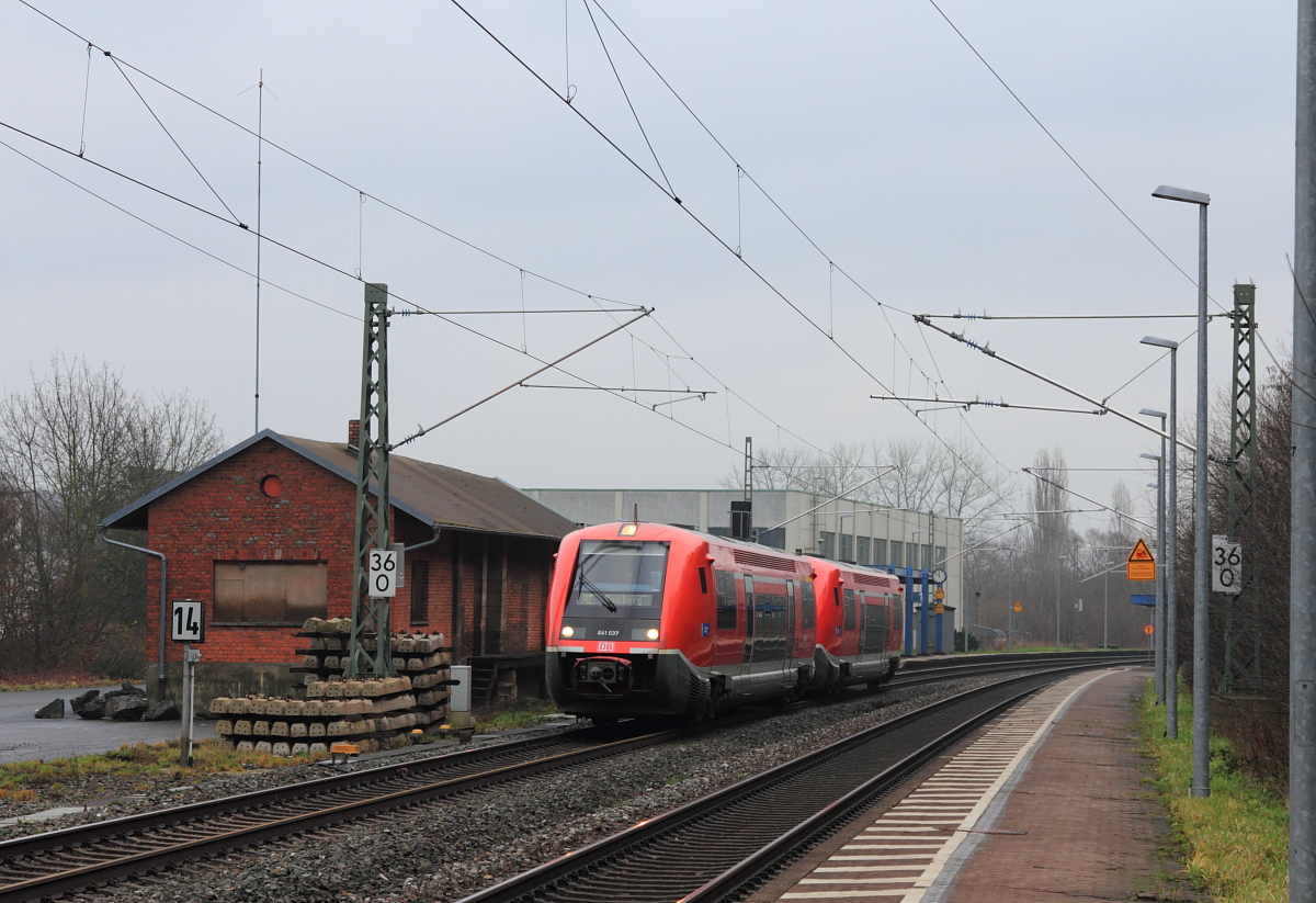 641 037 DB Regio in Michelau/ Oberfranken am 19.12.2015.