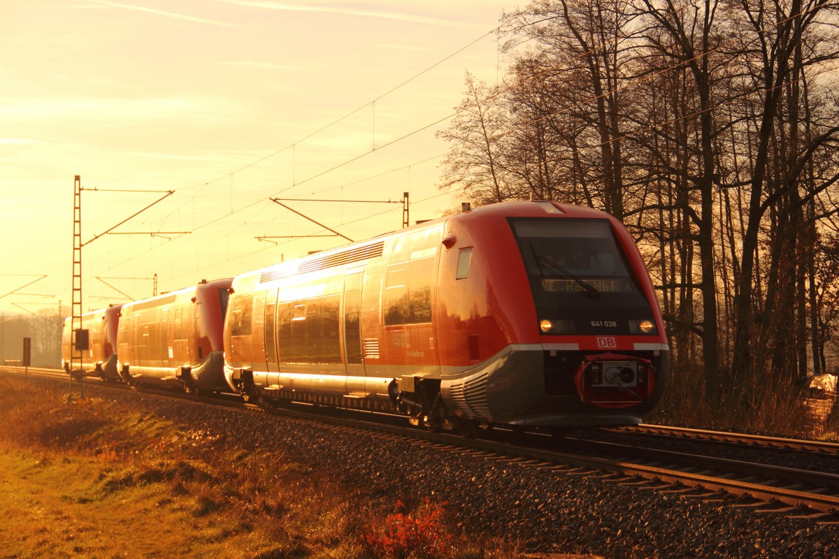641 038 DB Regio bei Staffelstein am 17.12.2013.