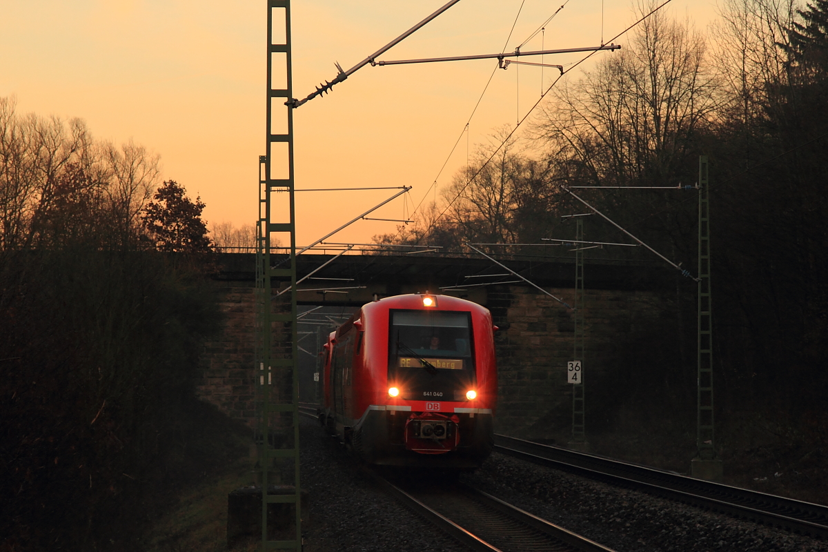 641 040 DB Regio in Michelau/ Oberfranken am 28.12.2015.