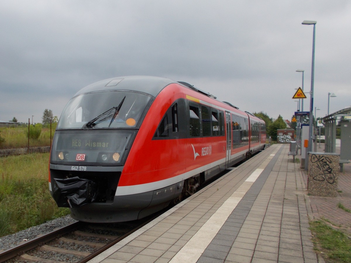 642 078/578 vor der Abfahrt nach Wismar,am 03.August 2014,in Tessin(bei Rostock).