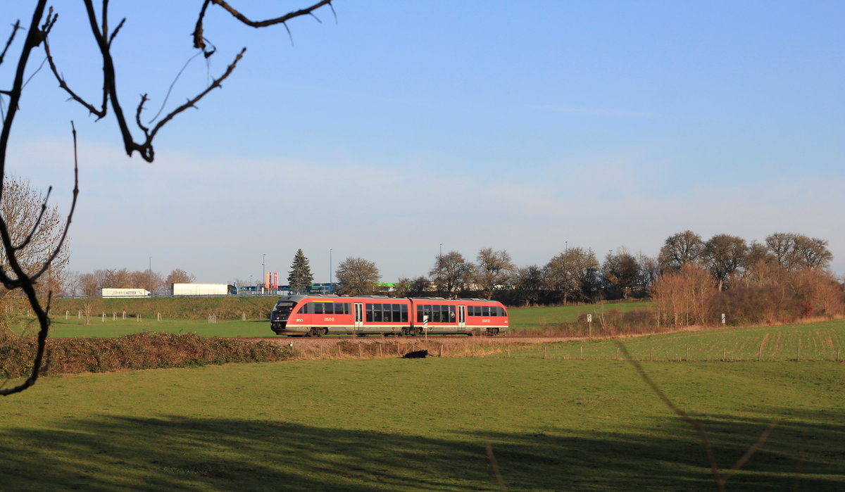 642 133/633 als RE Heilbronn-Crailsheim am 28.11.2020 bei Waldenburg. 