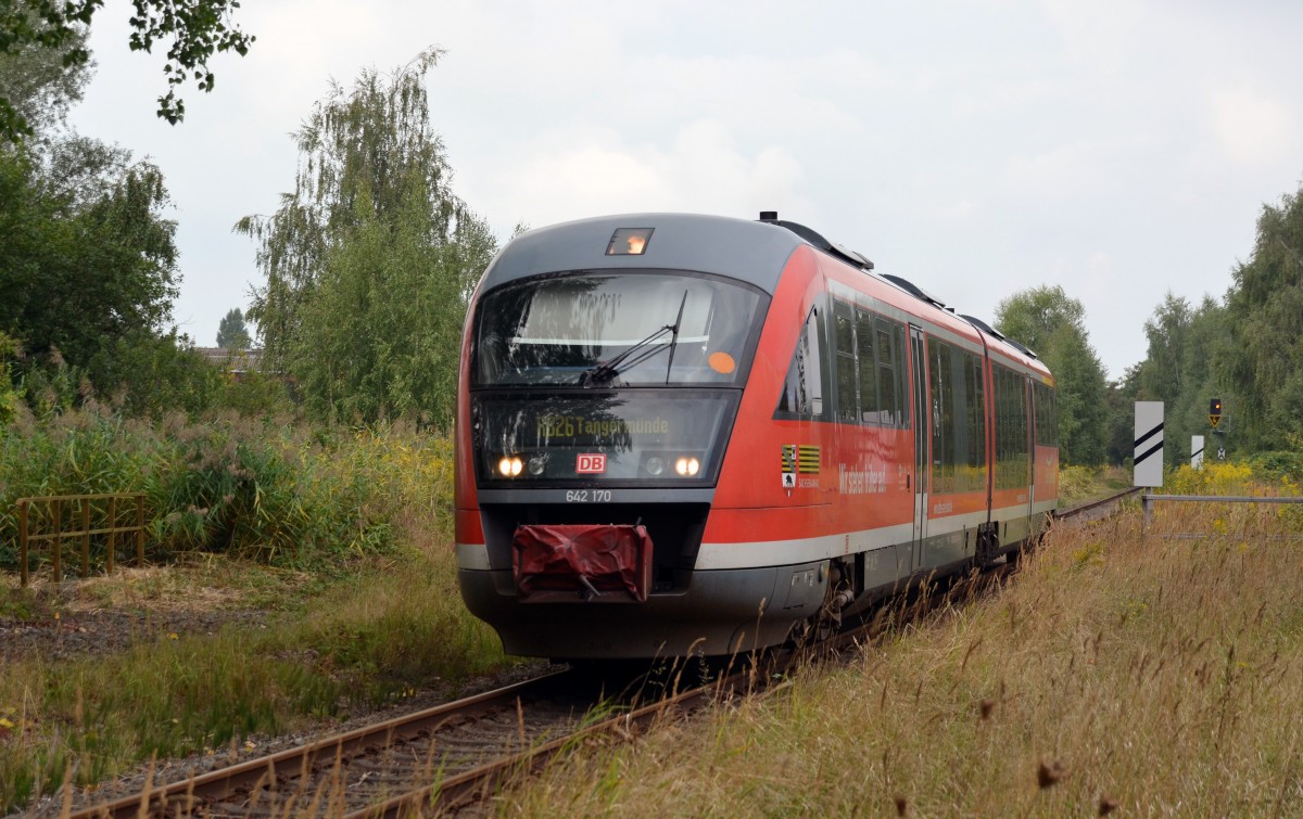 642 170 war auf dem Weg nach Tangermnde als er am 21.09.13 durch Stendal fuhr. 