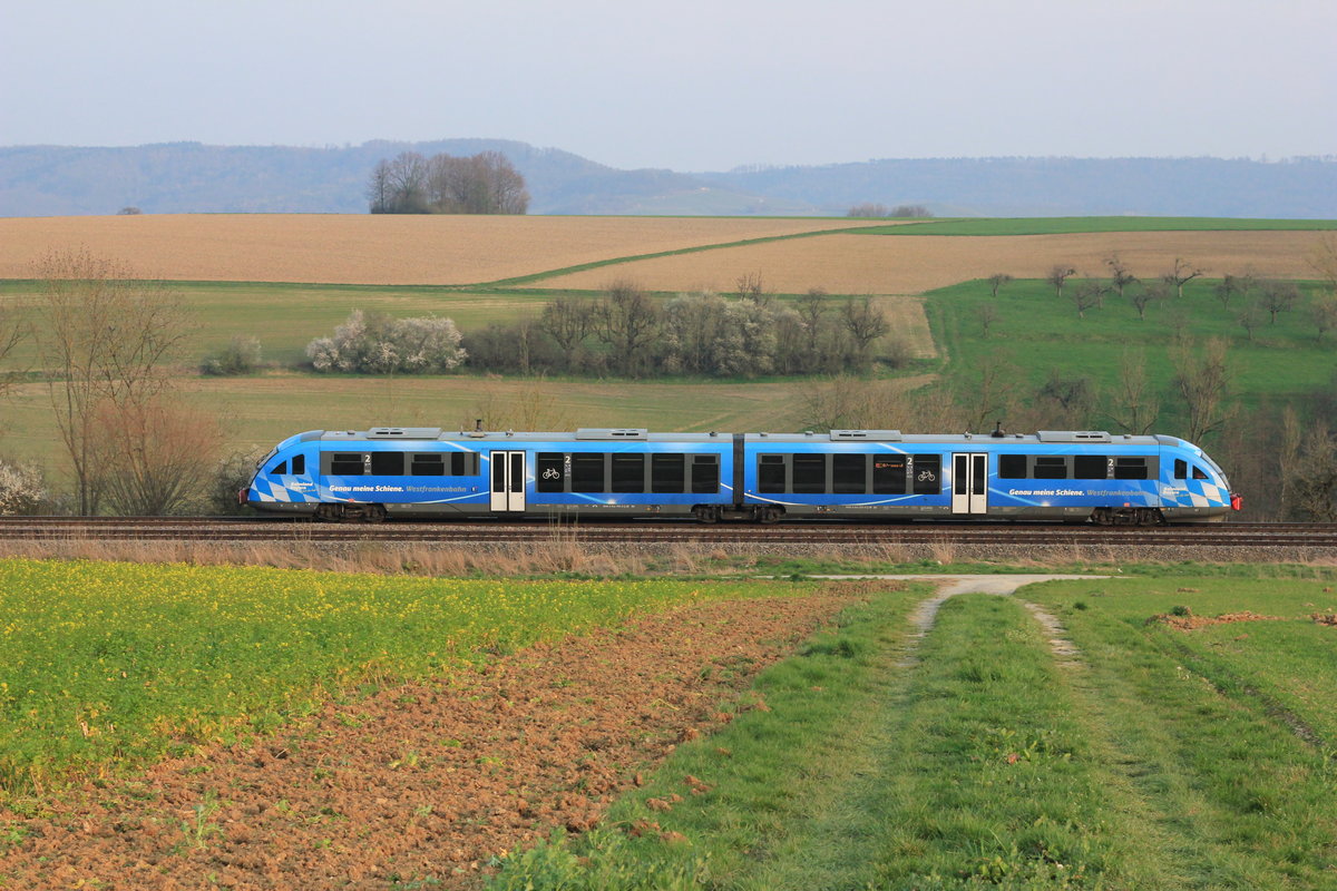 642 205/705  Bahnland Bayern  als RE Heilbronn-Hessental am 20.03.2020 bei Öhringen-Cappel. 