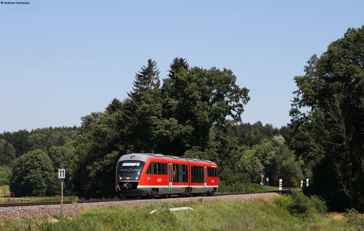 642 208-3 als RE 57528 (Augsburg Hbf-Memmingen) bei Grabus 8.8.16