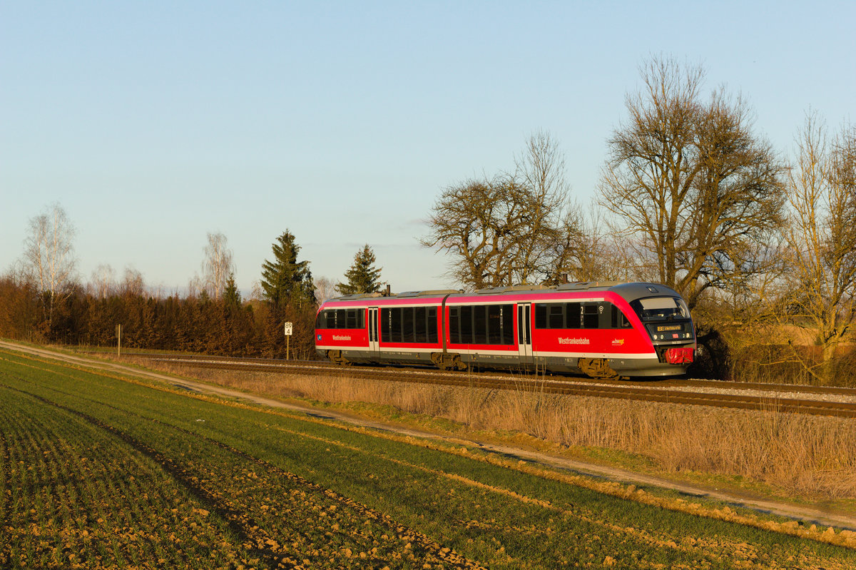 642 223 als RB83 Öhringen-Hessental am 27.02.2021 bei Öhringen-Cappel.