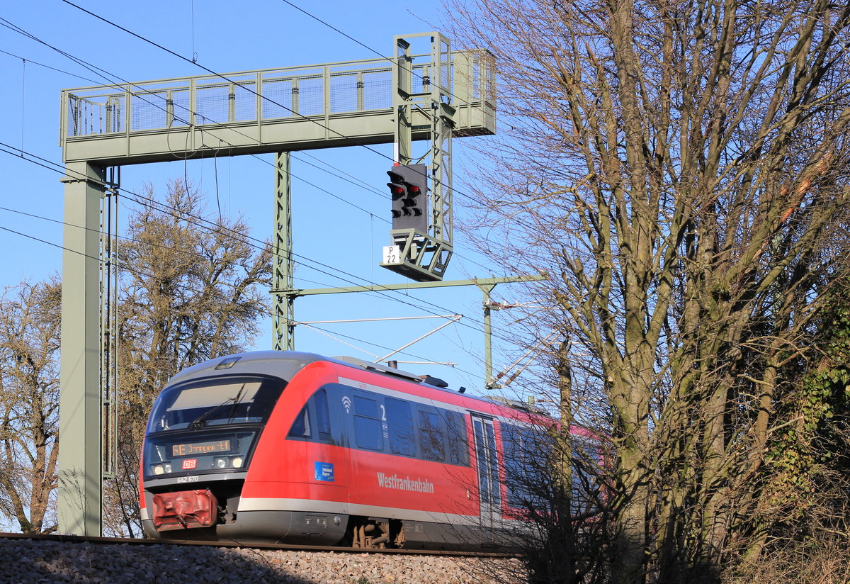 642 670 als RB 23448 Hessental-Öhringen am 20.03.2020 in Öhringen-Cappel. 