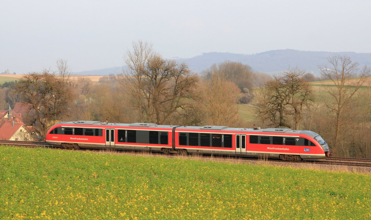 642 670/170 als RE 23408 Crailsheim-Heilbronn am 20.03.2020 bei Öhringen-Cappel. 