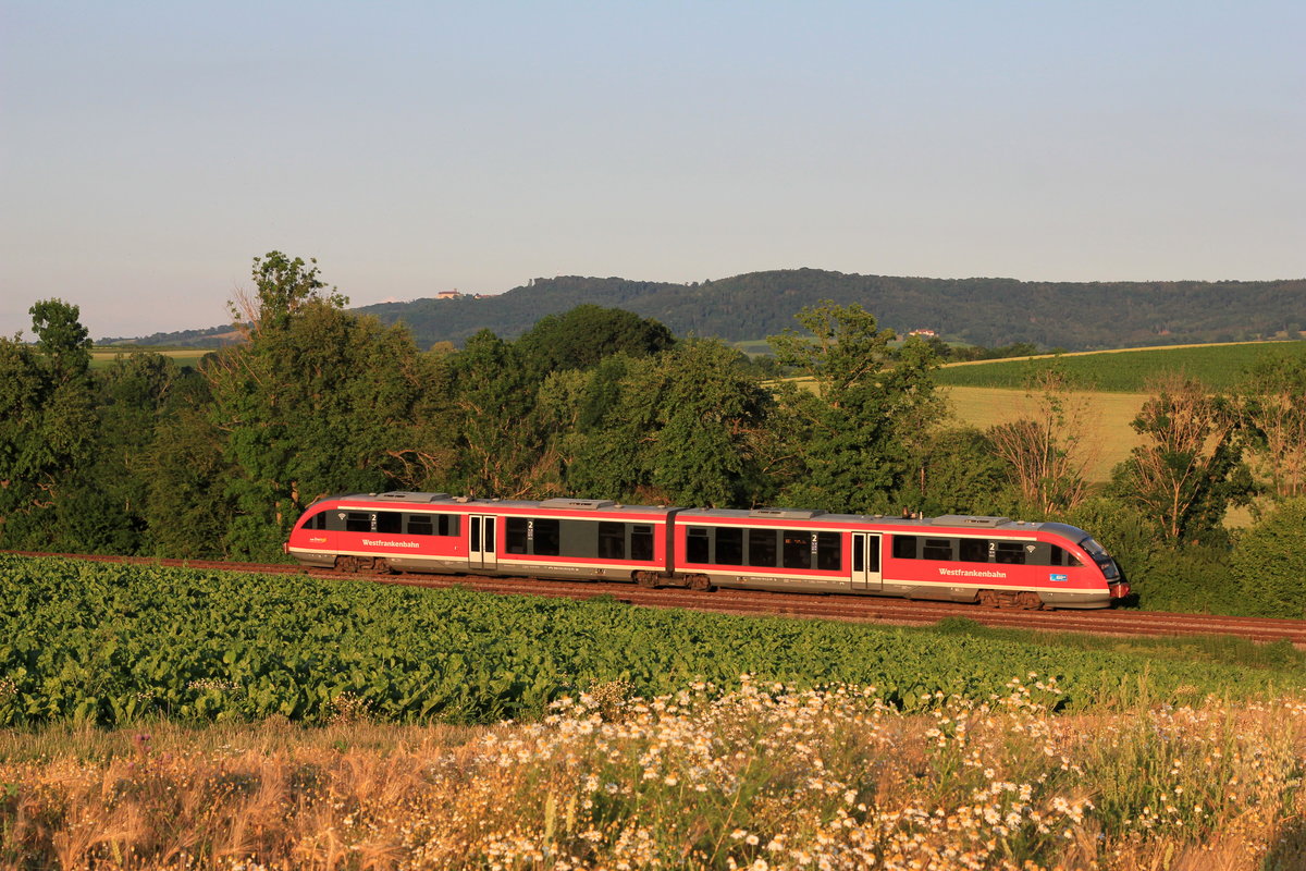 642 719/219 als RE Heilbronn-Crailsheim am 25.06.2020 bei Öhringen-Cappel. 