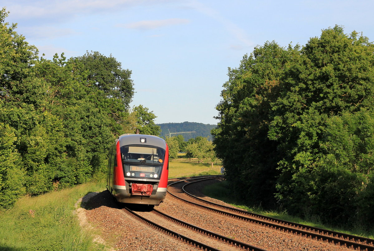 642 729 als RE Crailsheim-Heilbronn am 31.05.2020 zwischen Neuenstein und Öhringen. 