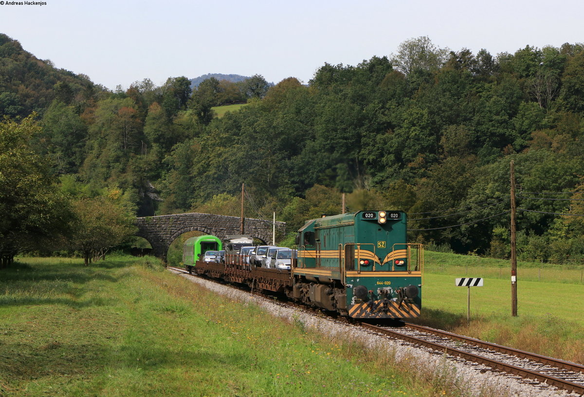 644 020 mit dem AVT 854 (Most na soci-Bohinjska Bistrica) bei Kneza 10.9.20