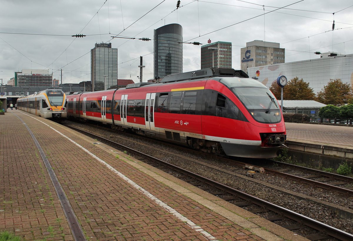644 508-3 verlässt am 18.8.2017 als RB53 (RB14635)  Ardey-Bahn  nach Schwerte(Ruhr) den Dortmunder Hauptbahnhof.