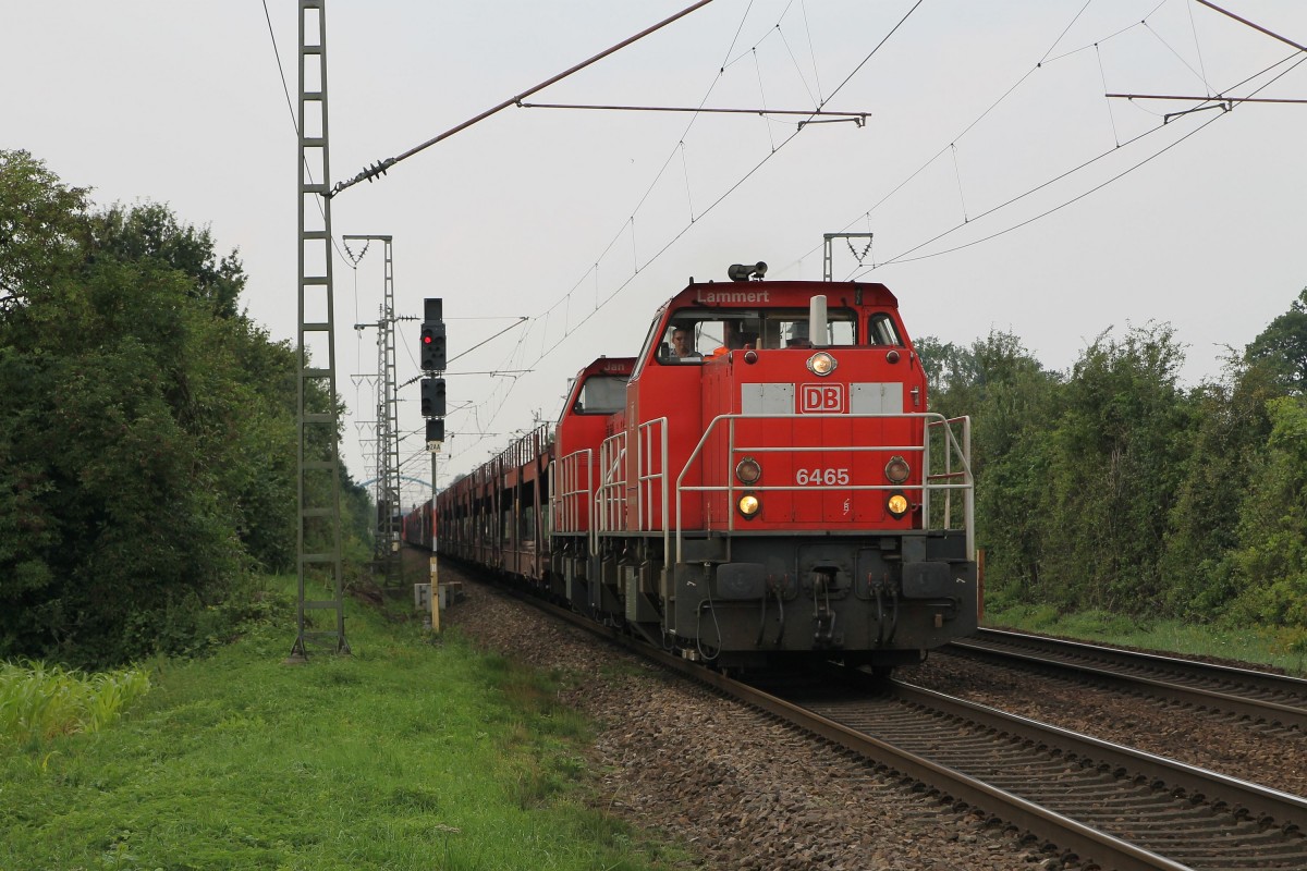 6465 und 6464 mit Güterzug 48575 Zeebrugge (B)-Osnabrück bei Salzbergen (am Elsbach) am 1-8-2014.