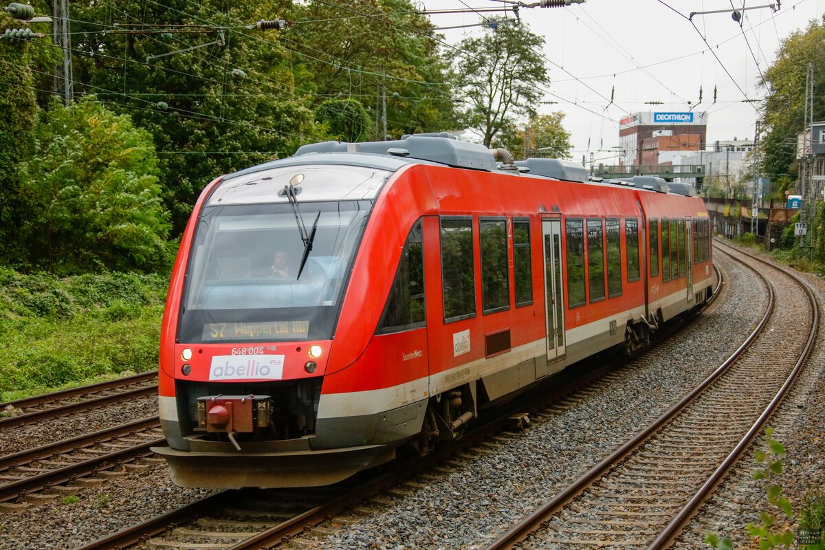 648 004 abellio als S7 in Wuppertal, Oktober 2021.