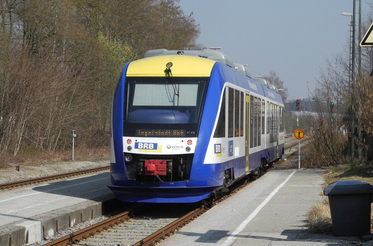 648 219 am 21.03.15 bei der Ausfahrt Schrobenhausen