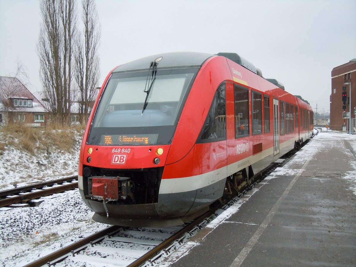 648 340 (LÜNEBURG) als RB Lübeck - Lüneburg in Büchen, Februar 2011