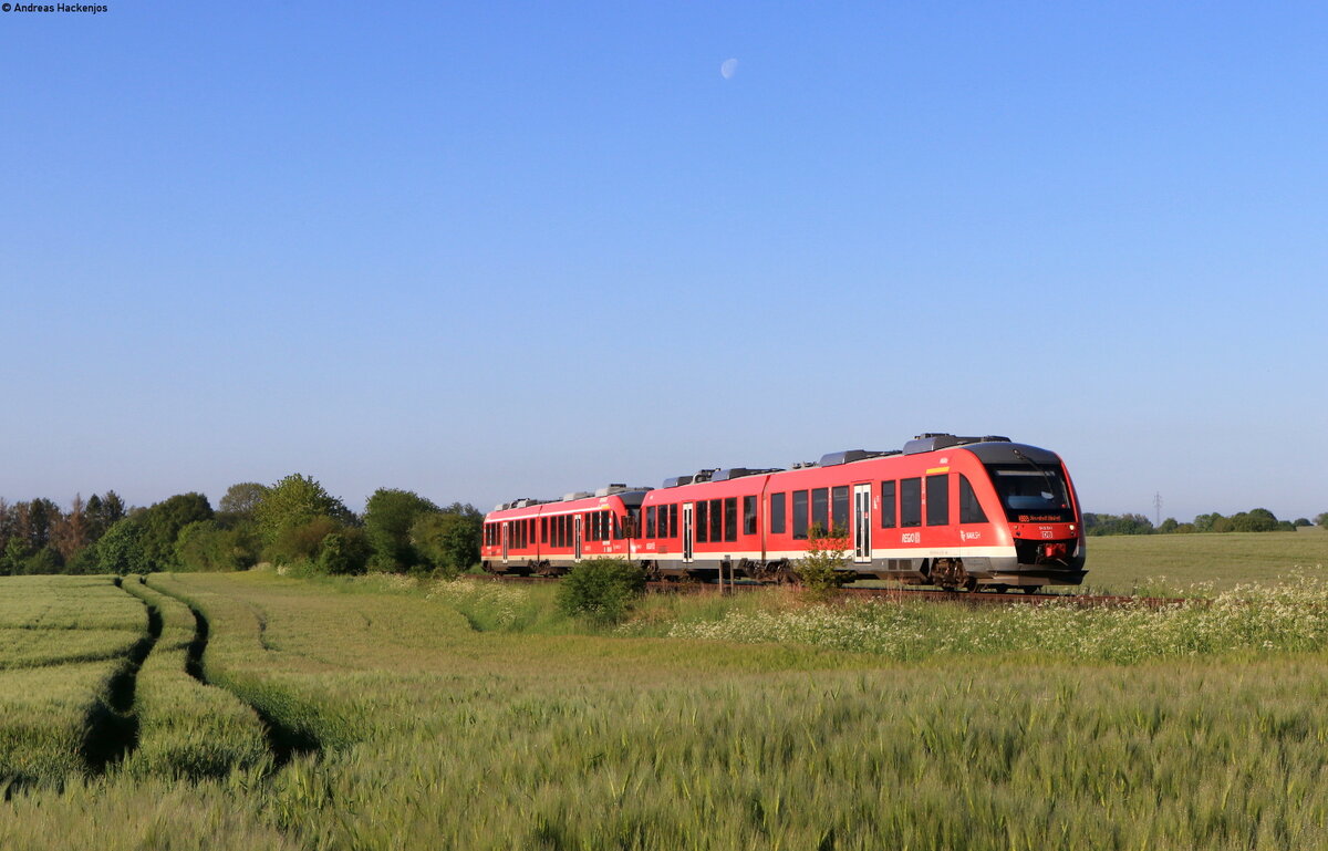 648 341 + 450 als RB 11204 / 11254 (Lübeck Hbf-Neustadt (Holst)/Puttgarden) bei Timmendorfer Strand 31.5.21