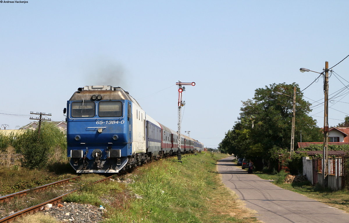 65 1384-0 mit dem IR 1981 (Bucuresti Nord Gara A-Mangalia) in Costinesti 28.8.17