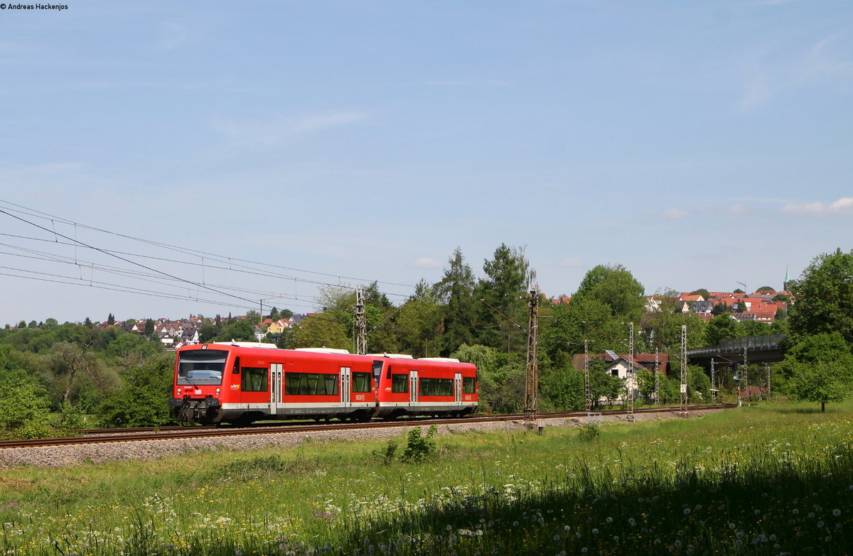 650 003- und 650 009-3 als RB 22935 (Nürtingen-Herrenberg) bei Kirchentellinsfurt 23.5.19