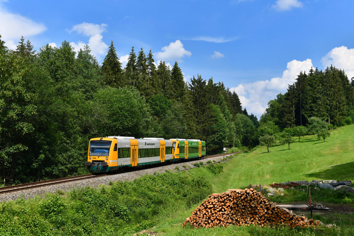 650 066 + 650 076 als WBA1 am 10.06.2018 bei Auerbach. 