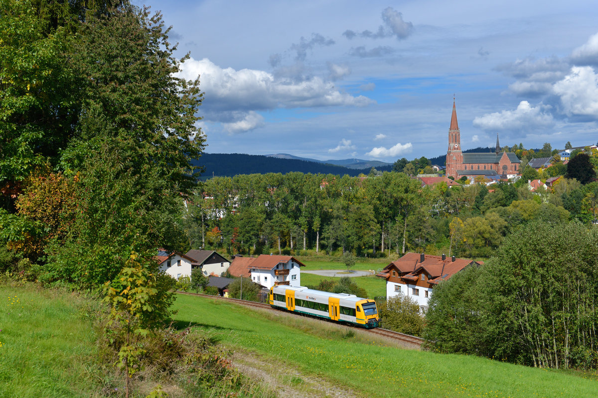 650 067 als WBA3 am 24.09.2017 bei Zwiesel. 