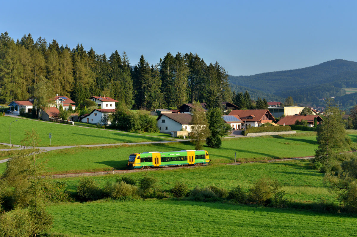 650 071 als WBA4 nach Viechtach am 12.09.2016 bei Prünst. 