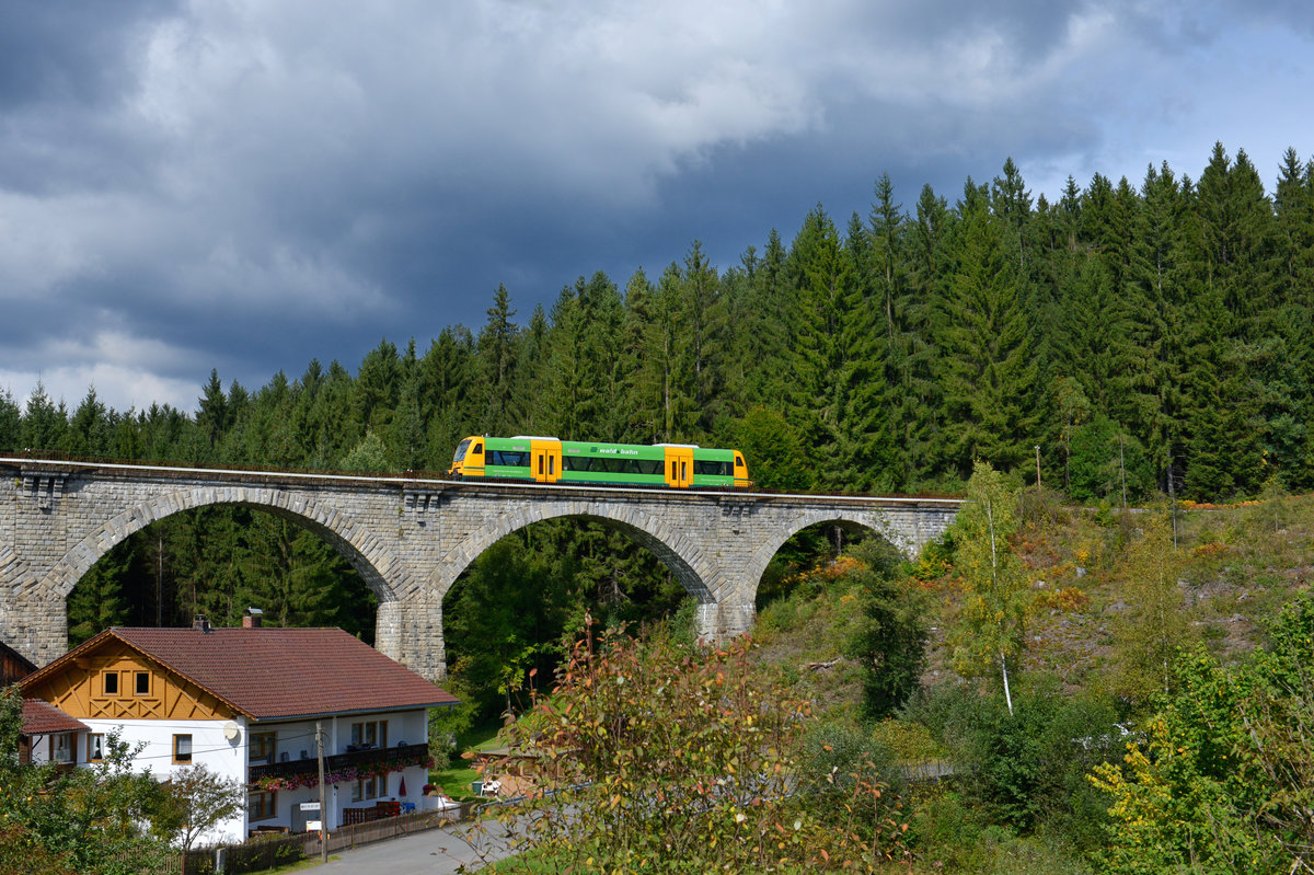 650 076 als WBA2 am 24.09.2017 bei Zwiesel. 