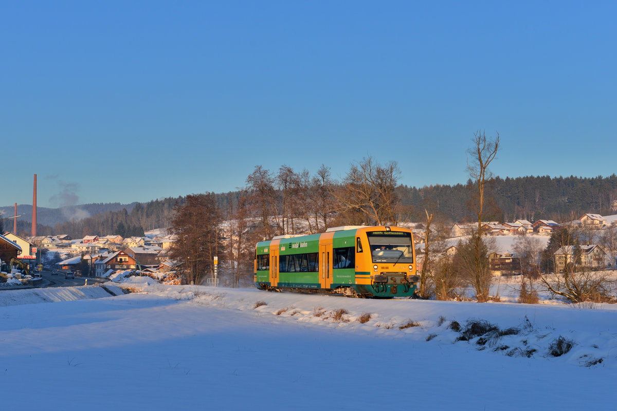 650 076 als WBA4 am 20.01.2017 bei Teisnach. 