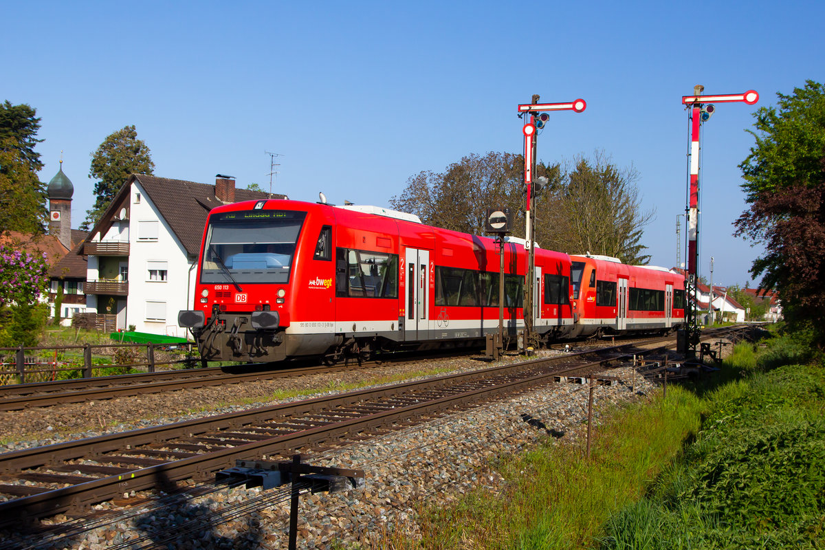 650 113 bei der Einfahrt Nonnenhorn. 1.5.19