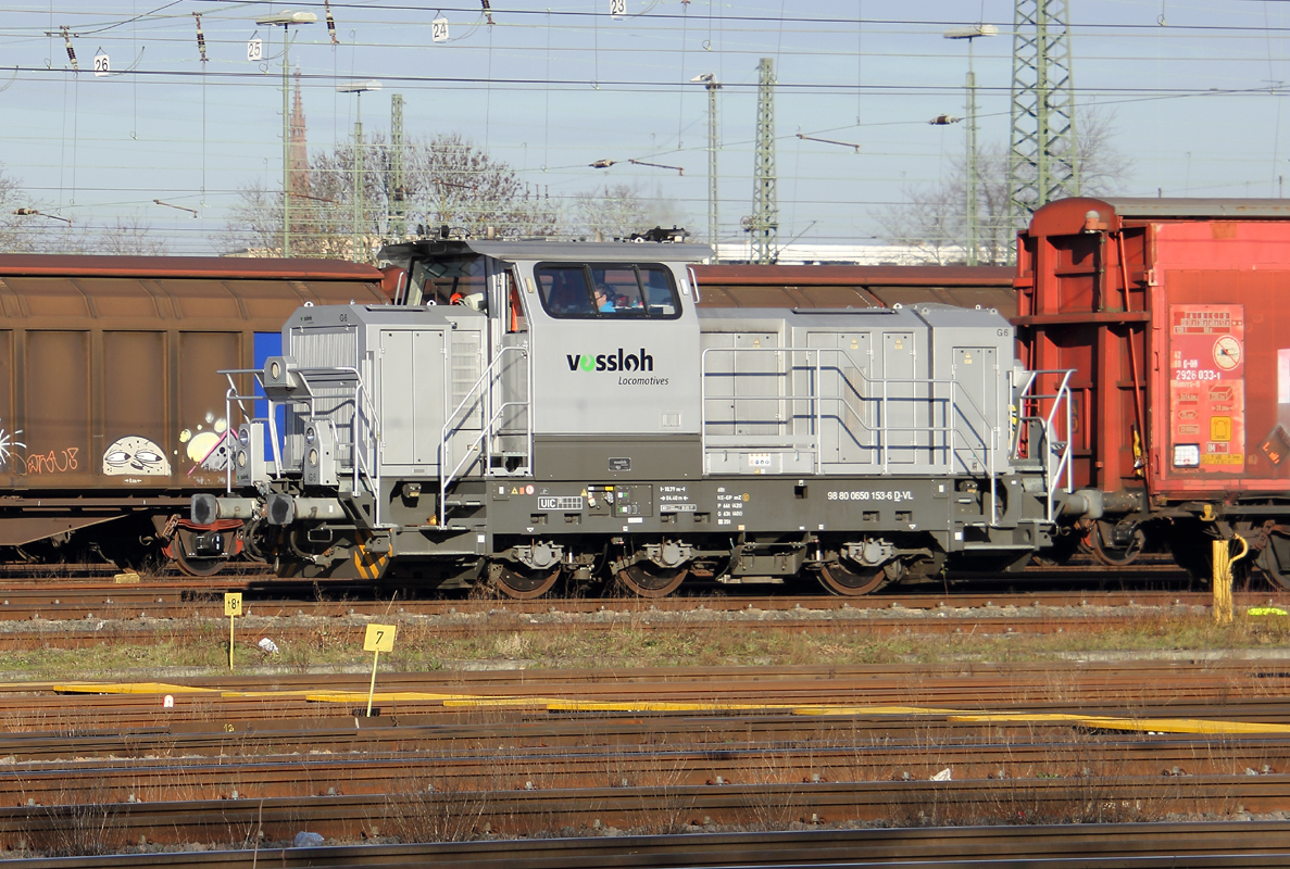 650 153-6 D-VL / Vossloh-Rail-Services / Güterbahnhof Karlsruhe / 12.01.2022