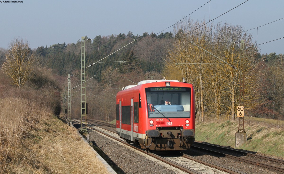 650 305-7 als RB 22210 (Horb-Pforzheim Hbf) bei Eutingen 14.3.14