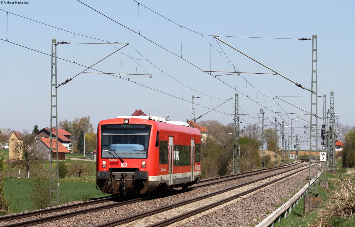 650 309- als RB 22406 (Pforzheim Hbf-Horb) bei Eutingen 20.4.15