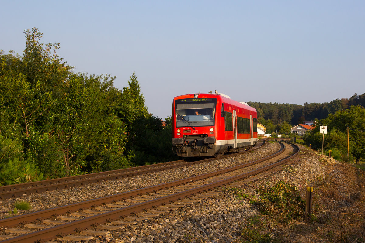 650 316 als RB nach Lindau. 21.8.18